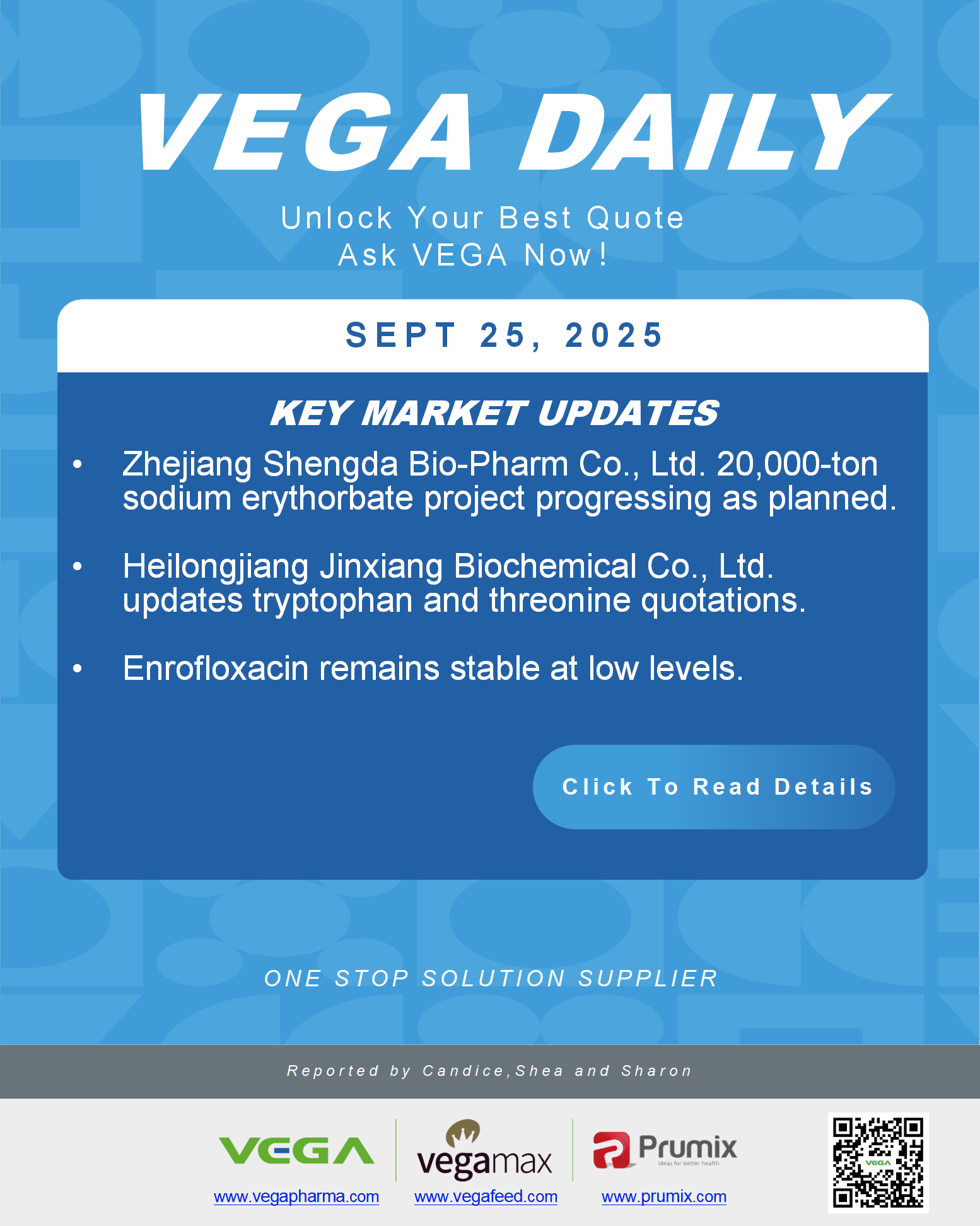 VEGA Daily Dated on September 25th 2025 Vitamin Amino Acid APl Food Additives.png